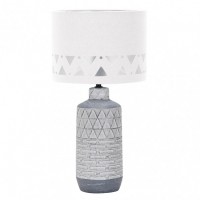 Distribuidor - Lâmpadas Diversas | Sobre Mesas Decoração | SOBREMESA CERAMICA MOS 1XE27 BLANCO/GRIS PANT. BLANCA 42,5X24X24 CM Ref: 160471001